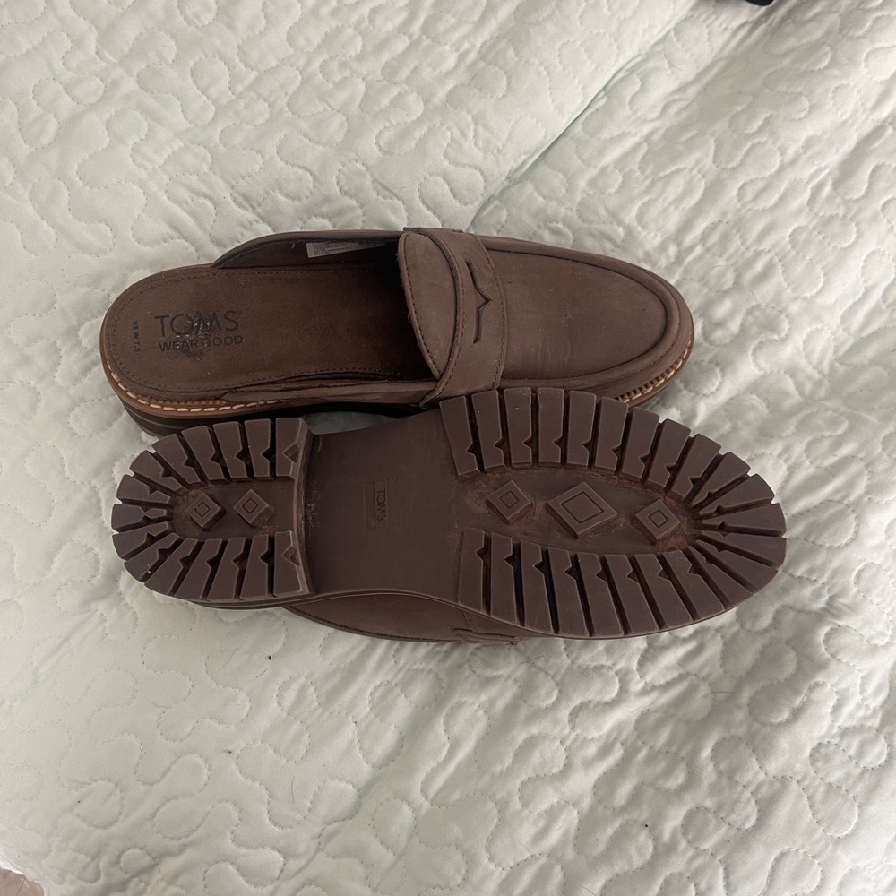 TOMS womens Taupe Slip-On Loafers